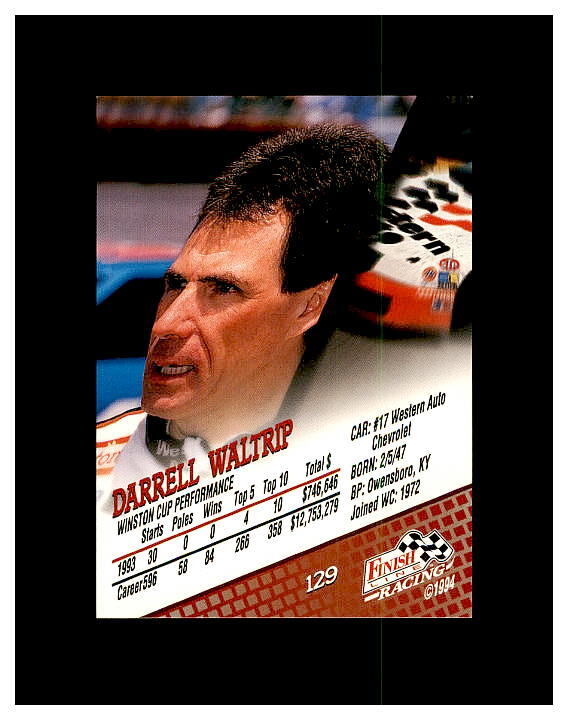 1994 FINISH LINE RACING NASCAR TRADING CARDS #1-150 YOU PICK SEE SCANS - Picture 257 of 299