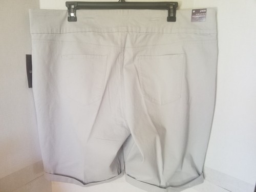 Gloria Vanderbilt Amanda Classic Rise Pull-On Gray Shorts - Plus Size 24W - NWT - Picture 2 of 2