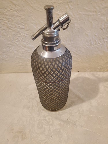 Botella de agua vintage Sparklets Soda Sifón Seltzer vidrio malla de alambre barra - Imagen 3 de 8