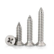 M2 M3 M4 304 Stainless Phillips Countersunk Head Tapping Screws Wood Screws