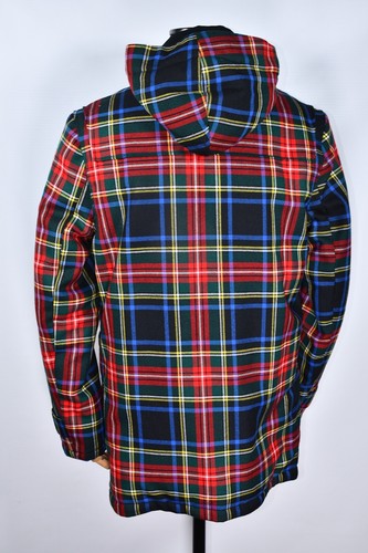 Gloverall X Lochcarron Tartan Check Stewart Black Insulated Duffle Coat size M - Picture 6 of 13