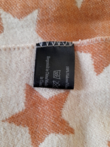 NUEVO Bufanda Grande Suave Tejida Estrella Beige Bronceado - Imagen 5 de 5