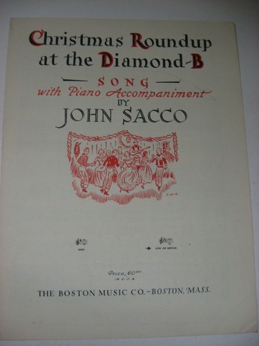 John Sacco Christmas Roundup at Diamond B Low or Medium Voice Piano Sheet Music  - Picture 1 of 3