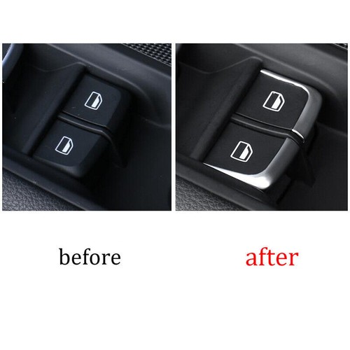 Fit For Audi Q5 2009-2017 ABS Silver Window Lift Panel Switch Sticker Trim 7PCS - Picture 5 of 11