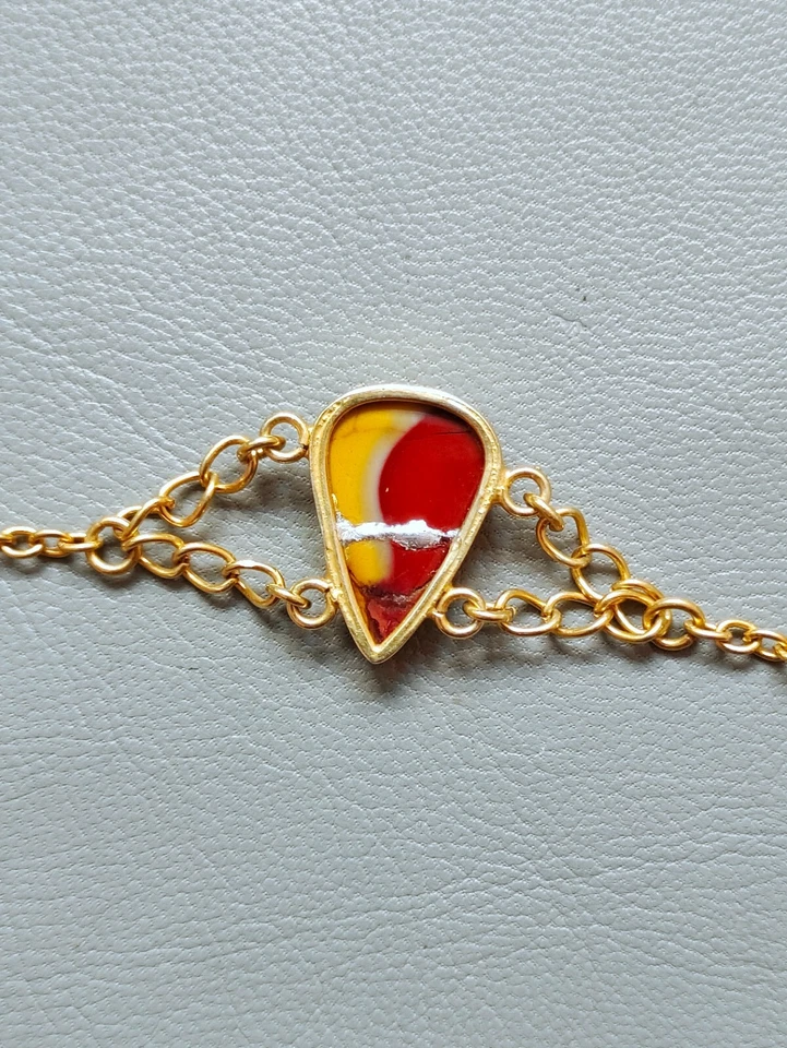 Hermosa Pulsera Mookaite Cabujón Kintsugi Arte Nuevo Comienzo Regalo Chapado en Oro Foto 2 de 4