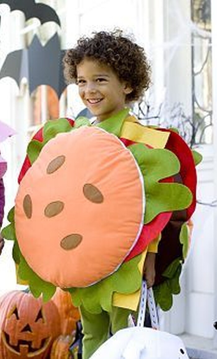 POTTERY BARN KIDS HAMBURGER CHEESEBURGER COSTUME 2-3/4-6/7-8