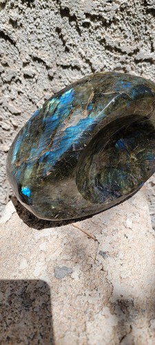 Labradorite Large Quartz Crystal Trinket Bowl 6x2" 3.75lb aprox - Picture 5 of 12