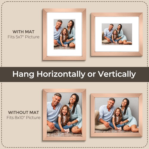 8x10 Picture Frames 3 Pack with Mat for 5x7 or 8x10 Engineered Wood Photo - Picture 6 of 8