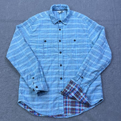 Carbon2Cobalt Shirt Men's Medium Sea Change Chambray Button Gauzy Beach Summer