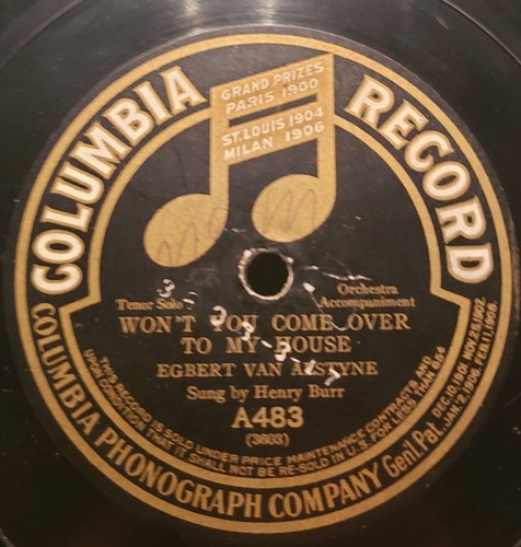 Collins and Harlan Won't you throw a kiss to Me-78 RPM Columbia A483 Egbert Van - Picture 5 of 11