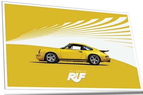 Ruf Yellowbird Porsche 911 Aluminum Porsche Poster 18"x 24" - Picture 2 of 4