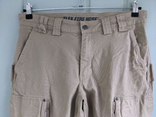 Duluth Trading Co Mens 34x30 Cargo Pants Flex Fire Hose Brown Tan Work Stretch - Picture 3 of 10