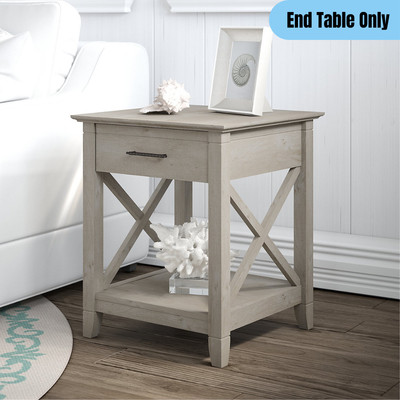 Rustic End Table W Drawer Shelf Coastal Accent Lamp Decor Display Stand Gray Drawer Shelf Coastal Accent Lamp Decor, Coastal End Table With Drawer