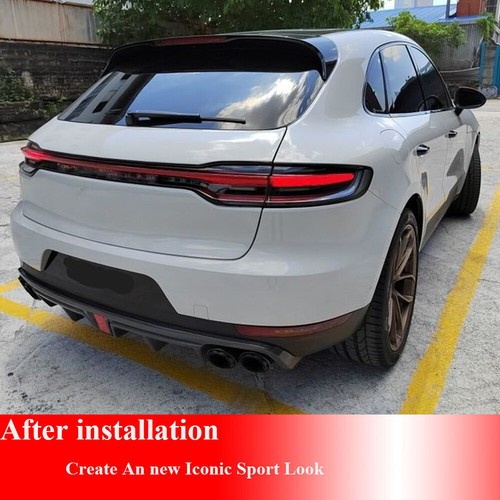 Fit For Porsche Macan 2014-20 REAL CARBON Rear Bumper Diffuser Lip Tail Light - Picture 6 of 13
