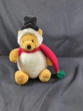 Walt Disney Store WINTER SNOWMAN WINNIE THE Snowball POOH BEAR 7" Plush Unique