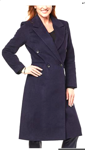 NEW kathy ireland Twill Wool-Blend Tailored COAT BLUE PLUS SZ 1X $179 - Picture 2 of 5
