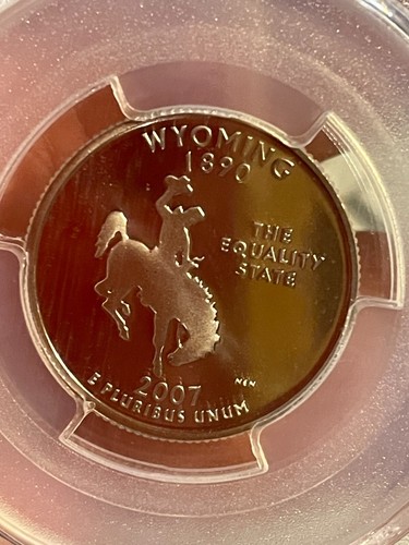 2007-S Clad Proof Wyoming State Quarter (25C) PCGS PR70DCAM-Fading Blue Label - Picture 20 of 21