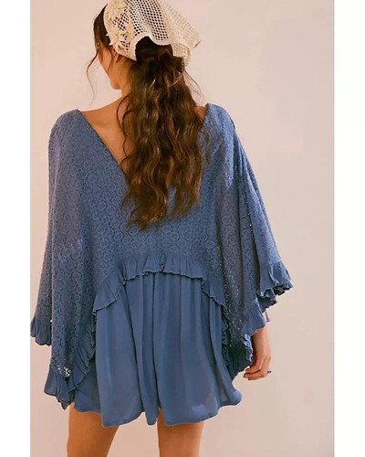 Free People As You Are Romper S 6 Women's Casual Flutter Sleeve Boho NEW 40281 - Picture 2 of 8