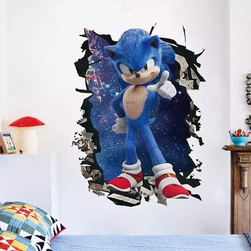 Sonic Wall Stickers Childrens Room Graffiti Decoration Christmas 3D Wall Sticker - Picture 18 of 30