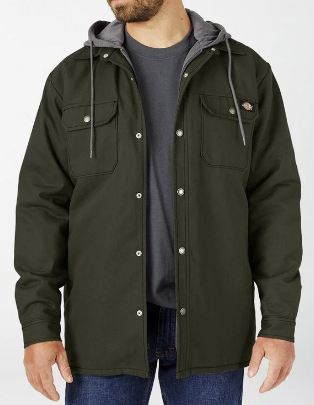 DICKIES Men's DUCK Hooded Quilted Jacket - Olive Green