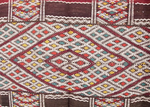 Seltener marokkanischer Vintage-Teppich Teppich Kelim - Berber handgemachte Stammeskunst - 9'4 x 4'9" - Bild 8 von 9