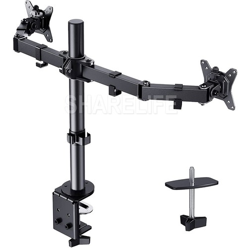 Artiss Monitor Stand Dual Arm Desk Mount 27'' HD LED TV Screen Holder Bracket - Picture 12 of 12
