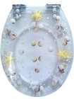 <!--F#f_0-->U / V Shape Resin Decorative Toilet Seat With Chrome Hinges Sea Shell Design<!--F/-->