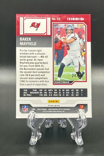 2023 Contenders Optic Baker Mayfield Orange Prizm SP/50 Buccaneers Browns #53 - Foto 2 di 2