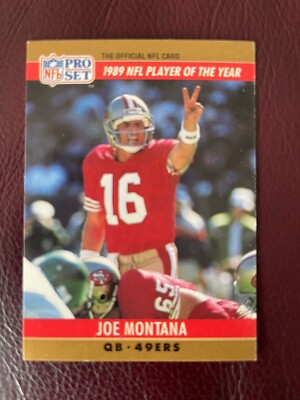 Joe Montana 1990 Pro Set #2 Error Card J. Kelly 3521 Yards