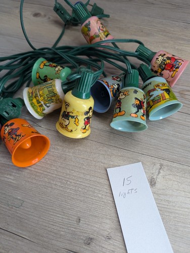 Vtg 1936 Mazda Disney Mickey Mouse Christmas Tree Lights 15 BELLS , no box Hoha - Picture 16 of 16