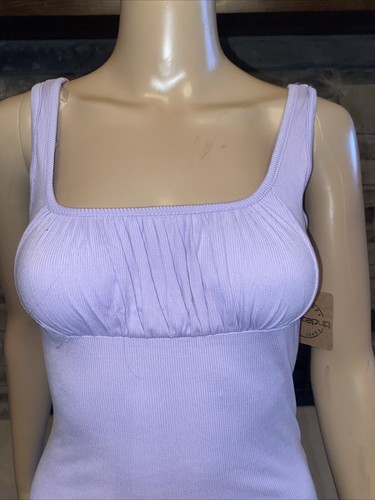 Body vintage One Step Up para mujer pequeño acanalado lavanda sin mangas nuevo con etiquetas - 035 - Imagen 2 de 9