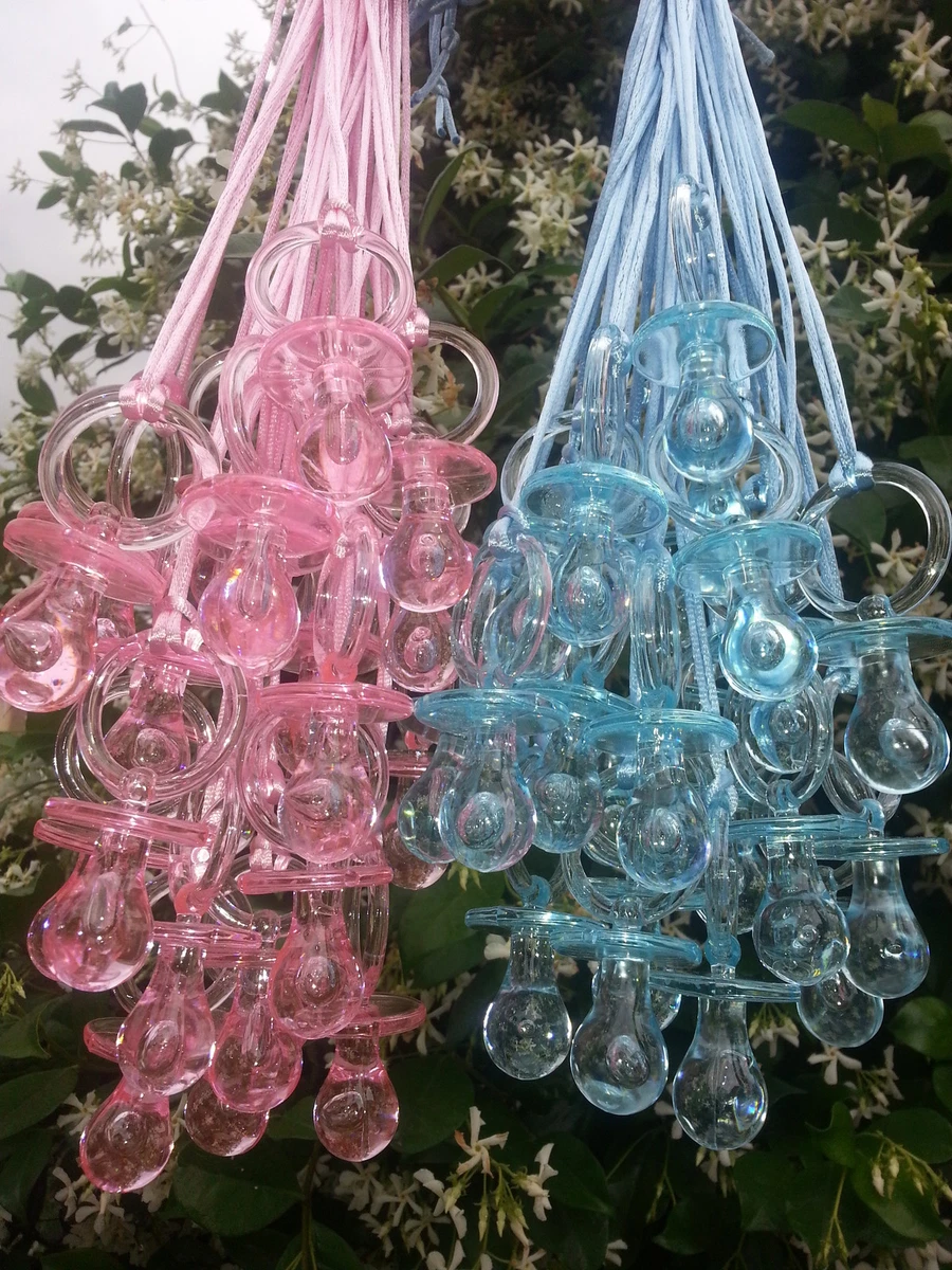 Pacifier Necklaces Baby Shower Game Prizes Favors Blue Pink Decor U Pick Color