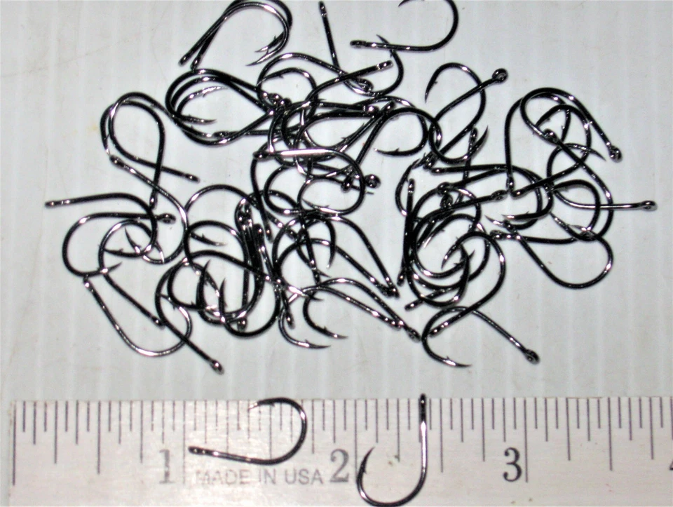 VMC FINESSE sz 1 DROP SHOT / SPLIT SHOT HOOKS BLACK CHROME qty 100