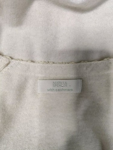 Ballet Wrap Cardigan Cashmere Angora Blend Size 10 Cream Bead Marks and Spencer - Picture 11 of 14
