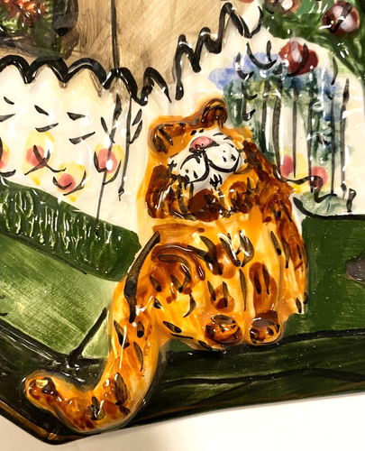 BLY SKY CLAYWORKS HAND PAINTED  'OUR PLACE' WHIMSICAL WALL ART PLACQUE WITH TAG - Picture 2 of 9