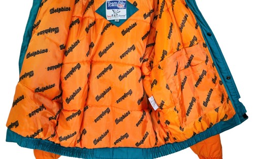 VINTAGE MIAMI DOLPHINS NFL Triple F.A.T. Goose Football Hoody Zip Jacket -Sz. L - Picture 6 of 7
