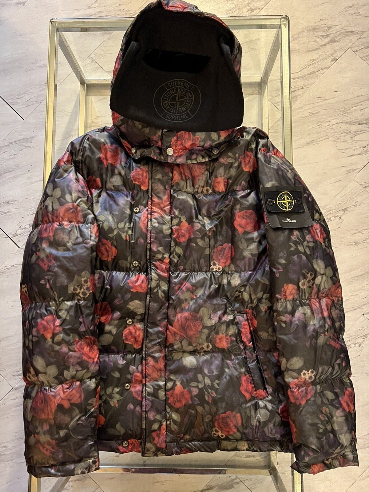 Supreme Stone Island Lamy Cover Stampato Puffy Jacket サイズS 17AW