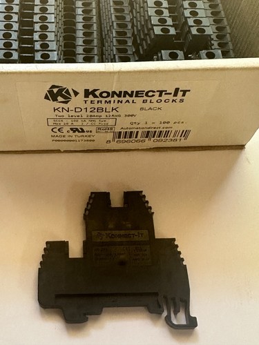 Konnect-It KN-D12BLK Terminal Blocks Black 2 Level 20amp 12AWG 300V Box of 100 - Picture 6 of 7