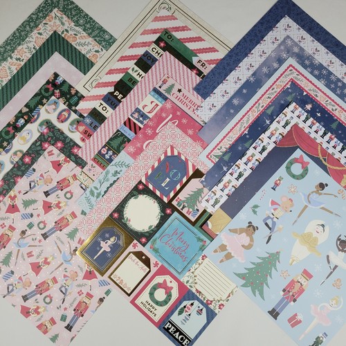 Lot 24 Sheet 12x12 Scrapbook Paper Cardstock Holiday Christmas Nutcracker Ballet - Picture 2 of 10