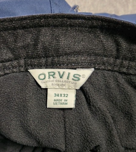 Orvis Hose Herren 34X32 blau Fleece gefüttert Tech Performance isoliert Stretch - Bild 5 von 9
