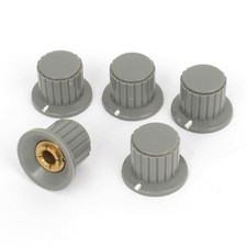 5Pcs poignée striée Gris 6mm Split pieds Bouton commande du potentiomètre Shaft