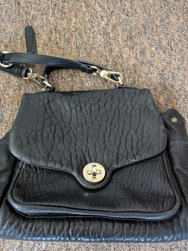 Karen Millen Black Real Soft Leather Crossbody Tote Bag Shoulder Med - Picture 9 of 21