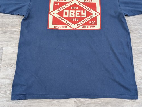 Obey Propaganda Blue Graffiti Street Art Shepard Fairey T Shirt Size Large L - Picture 2 of 9