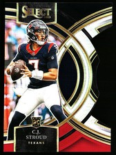 2023 Panini Select C.J. Stroud Premier Level Red & Black Prizm Die Cut RC #183