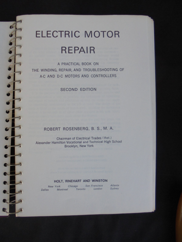 Electric Motor Repair 2nd Edition (1970 2-sided spiral) Robert Rosenberg Unused - Bild 7 von 9