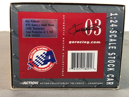 NIB Action 1:24 Diecast ALAN KULWICKI #35 QUINCY'S STEAK HOUSE 1986 Thunderbird - Picture 21 of 22