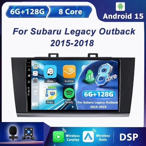Android 15 Car Stereo GPS For Subaru Legacy Outback 2015-2019 Navi Car Play DSP