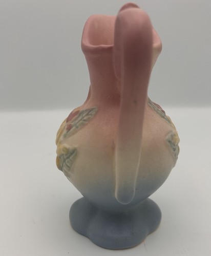 Vtg Hull Art Pottery 5" Small Mini Pitcher Vase Magnolia Pink & Blue - Picture 4 of 5