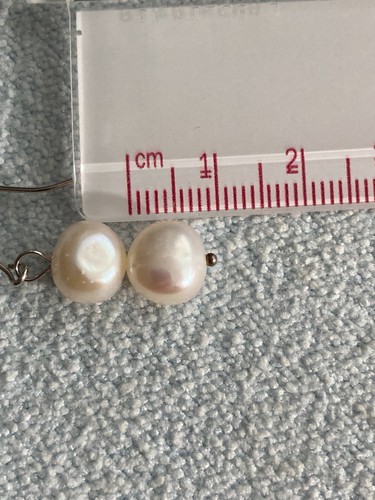 Pendientes colgantes de 2 niveles de perlas de agua dulce BBJ de diseñador de plata esterlina .925 - Imagen 5 de 6
