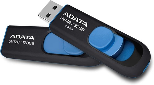 ADATA UV128 64GB USB3.1 Flash Drive, black/blue UV128 64 GB - Afbeelding 4 van 8